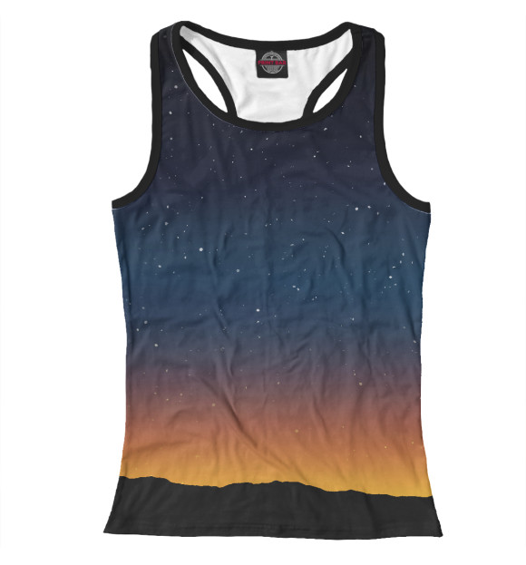 Женская майка-борцовка с изображением Звездная заря цвета Белый