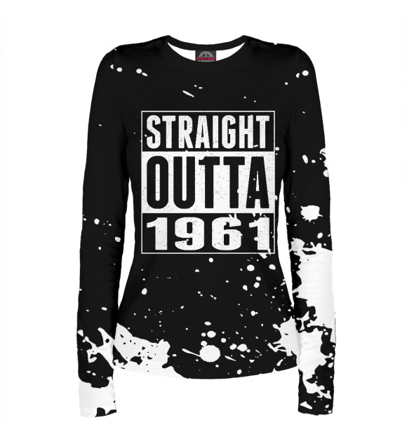 Женский лонгслив с изображением Straight Outta 1961 цвета Белый