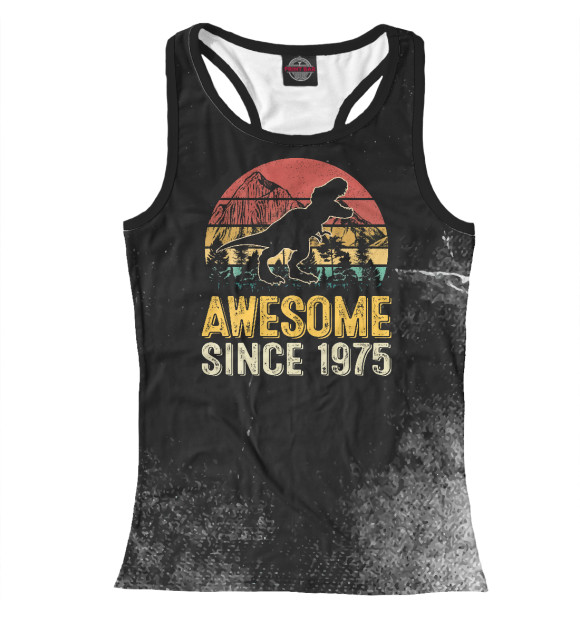 Женская майка-борцовка с изображением Retro Awesome Since 1975 цвета Белый