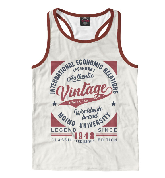 Мужская майка-борцовка с изображением Факультет МЭО МГИМО цвета Белый