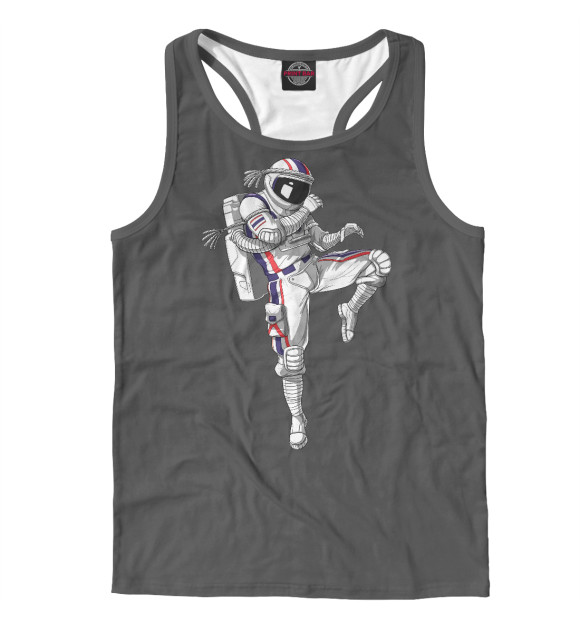 Мужская майка-борцовка с притом Muay Thai Astronaut цвета Белый Мужская майка-борцовка с изображением Muay Thai Astronaut цвета Белый