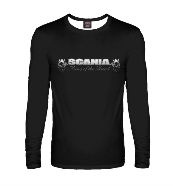 Мужской лонгслив с изображением SCANIA king of the road цвета Белый