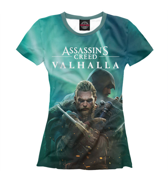 Женская футболка с изображением Assassin’s Creed Valhalla цвета Белый