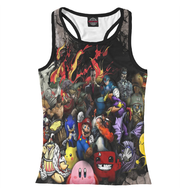 Женская майка-борцовка с изображением Игры | Game цвета Белый