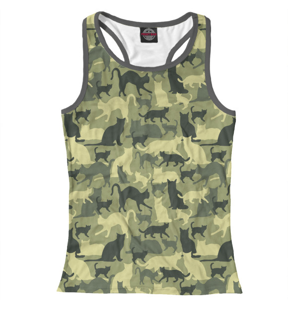 Женская майка-борцовка с изображением Кошечки цвета Белый