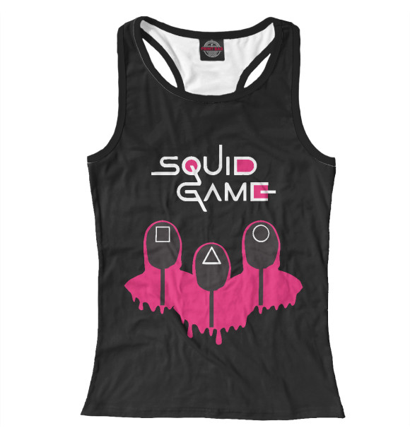 Женская майка-борцовка с изображением Squid Game цвета Белый