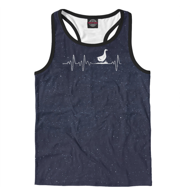 Мужская майка-борцовка с притом Farm Animal Bird Heartbeat цвета Белый Мужская майка-борцовка с изображением Farm Animal Bird Heartbeat цвета Белый