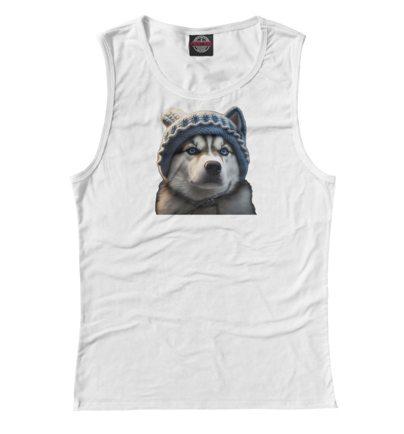 Женская майка с изображением Дом там, где твоя собака. ХАСКИ цвета Белый