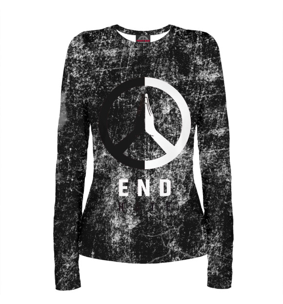 Женский лонгслив с изображением End Hate - Black and White цвета Белый