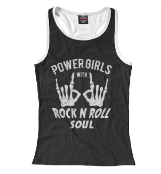 Женская майка-борцовка Power Girls with Rock n Roll