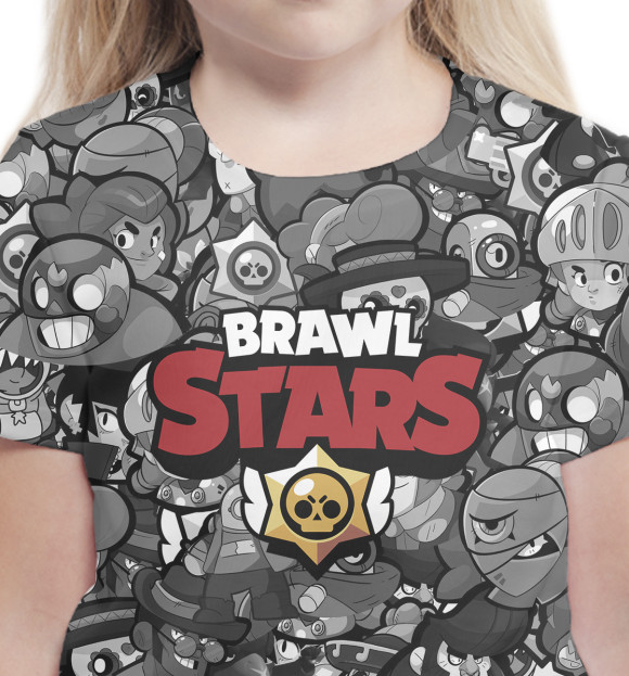 Футболка для девочек с изображением Brawl Stars цвета Белый