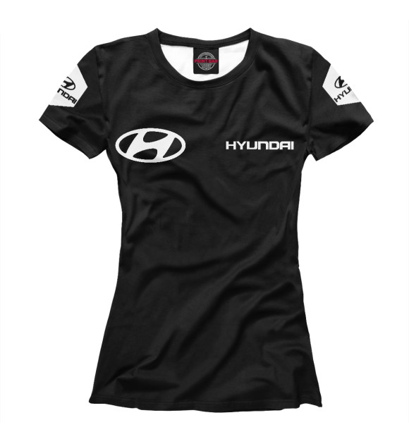 Футболка для девочек с изображением Hyundai цвета Белый