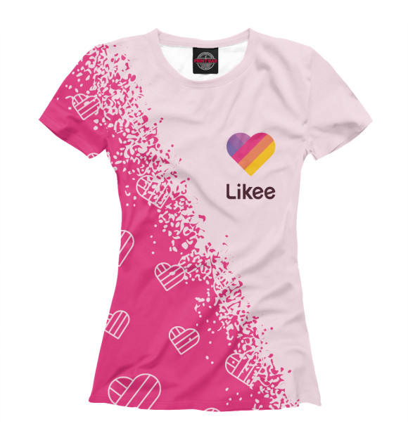 Женская футболка с изображением Likee (Лайки) цвета Белый
