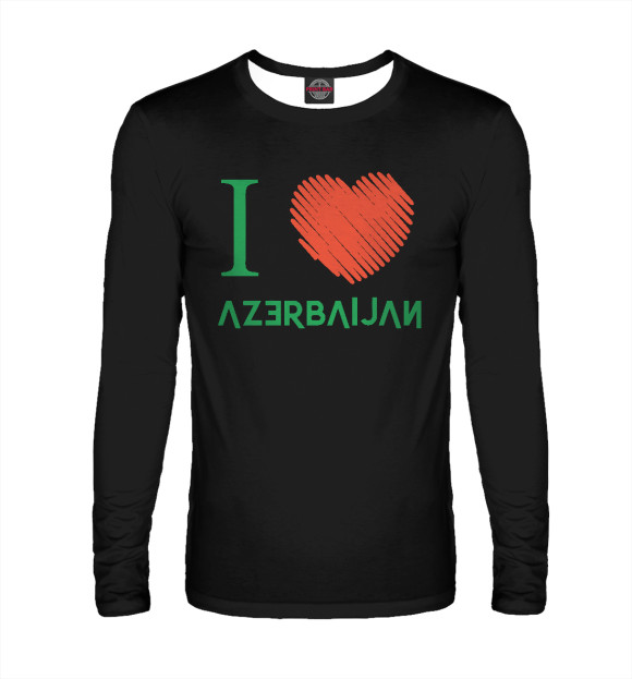 Мужской лонгслив с изображением Love Azerbaijan цвета Белый