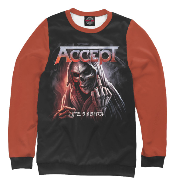 Женский свитшот с изображением Accept цвета Белый