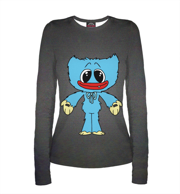 Женский лонгслив с изображением Poppy Playtime Хагги Вагги цвета Белый