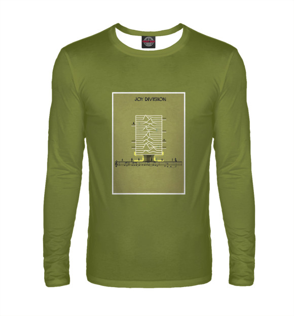 Мужской лонгслив с изображением Joy Division art цвета Белый