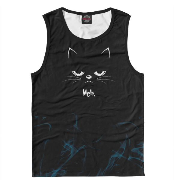 Майка для мальчика с изображением Sarcastic Angry Cat MEH цвета Белый