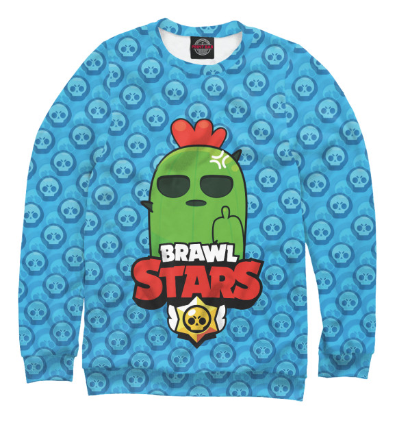 Свитшот для мальчиков с изображением Brawl Stars Spike цвета Белый