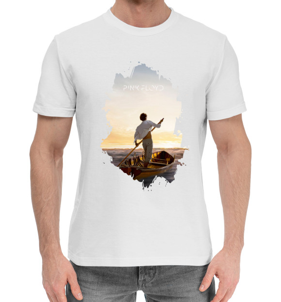 Мужская хлопковая футболка с изображением Pink Floyd цвета Белый