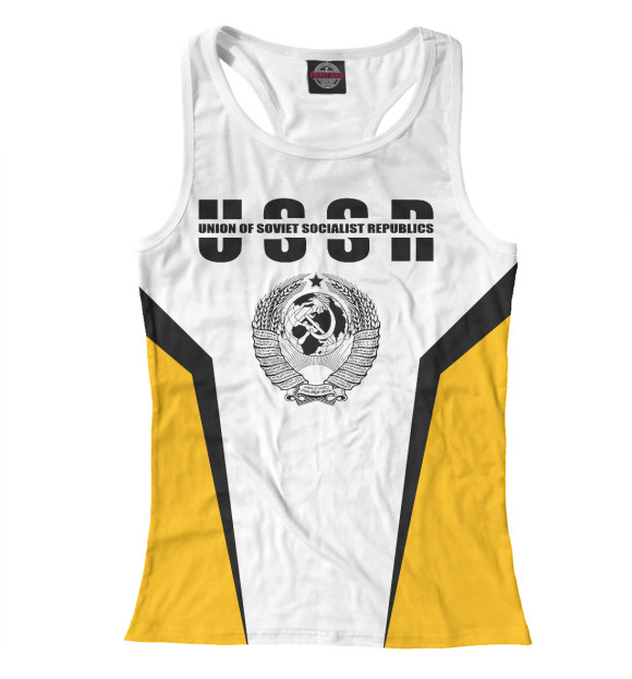 Женская майка-борцовка с изображением СССР цвета Белый