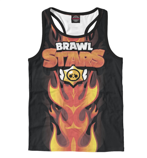 Мужская майка-борцовка с притом Brawl Stars цвета Белый Мужская майка-борцовка с изображением Brawl Stars цвета Белый