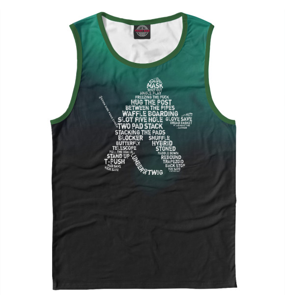 Мужская майка с изображением Hockey Goalie Netminder цвета Белый