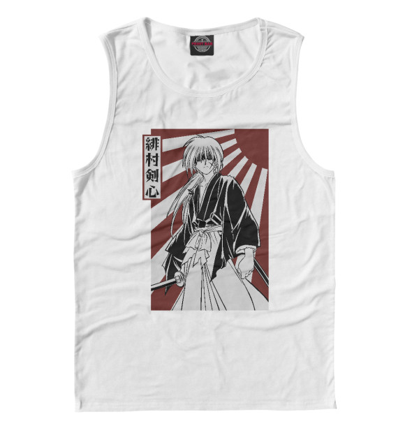 Мужская майка с изображением Самурай Кенси цвета Белый