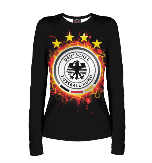 Женский лонгслив с изображением Сборная Германии цвета Белый