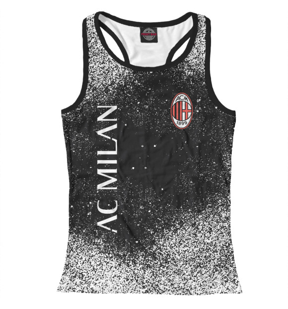 Женская майка-борцовка с изображением AC Milan - туман мелких красок цвета Белый