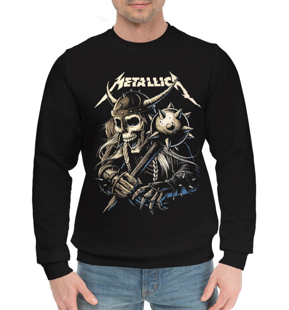 Мужской хлопковый свитшот с изображением Metallica цвета Черный