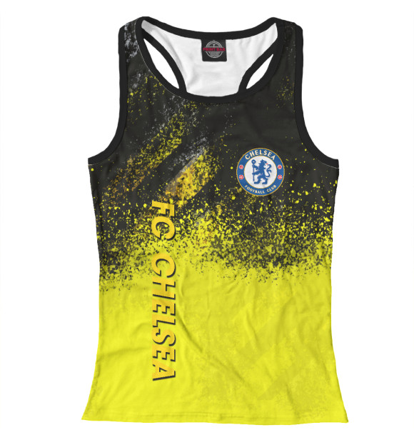 Женская майка-борцовка с изображением Chelsea | Челси цвета Белый