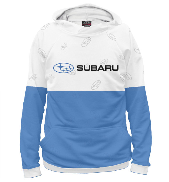 Женское худи с изображением Subaru / Субару цвета Белый