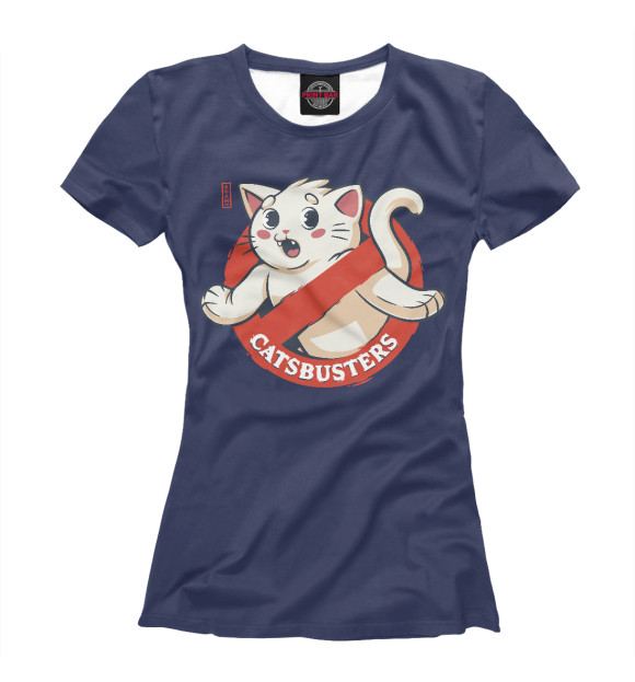 Футболка для девочек с изображением Catsbusters цвета Белый