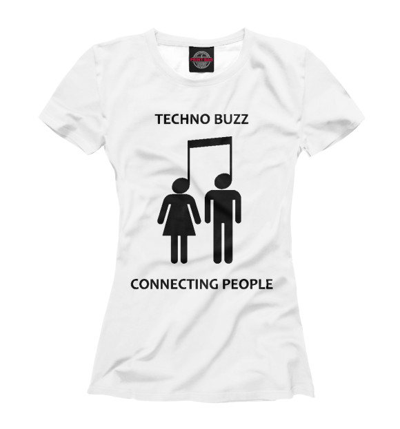 Футболка для девочек с изображением TECHNO BUZZ цвета Белый