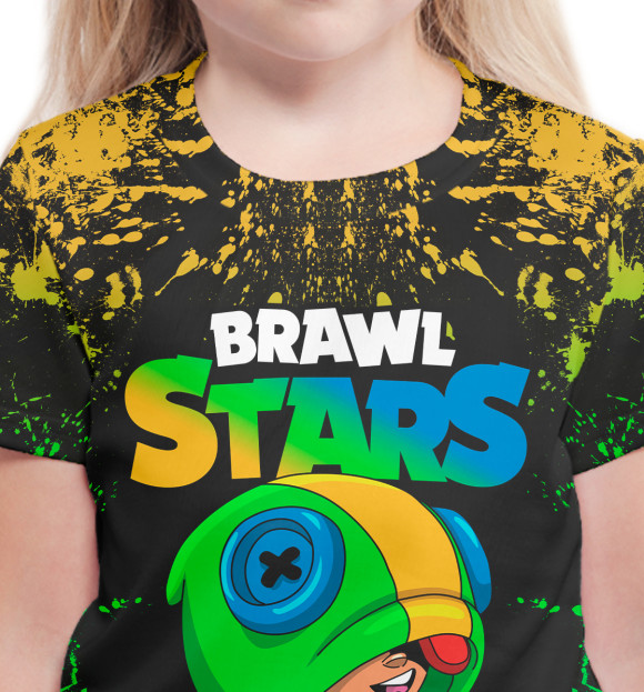 Футболка для девочек с изображением Brawl Stars Leon цвета Белый