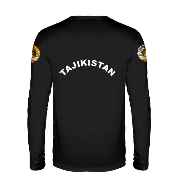 Мужской лонгслив с изображением Tajikistan цвета Белый