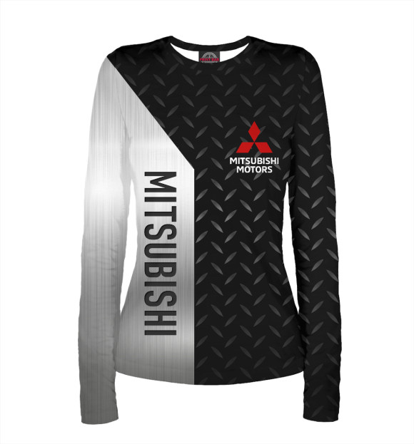 Женский лонгслив с изображением Mitsubishi Сталь цвета Белый