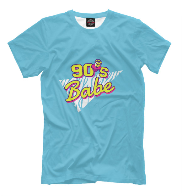 Мужская футболка с изображением 90s Babe цвета Белый
