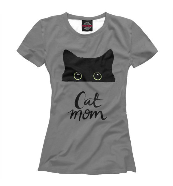 Женская футболка с изображением Cat Mom цвета Белый