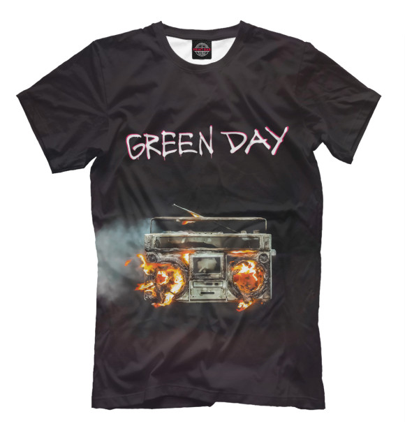 Мужская футболка с изображением Green Day альбом цвета Белый