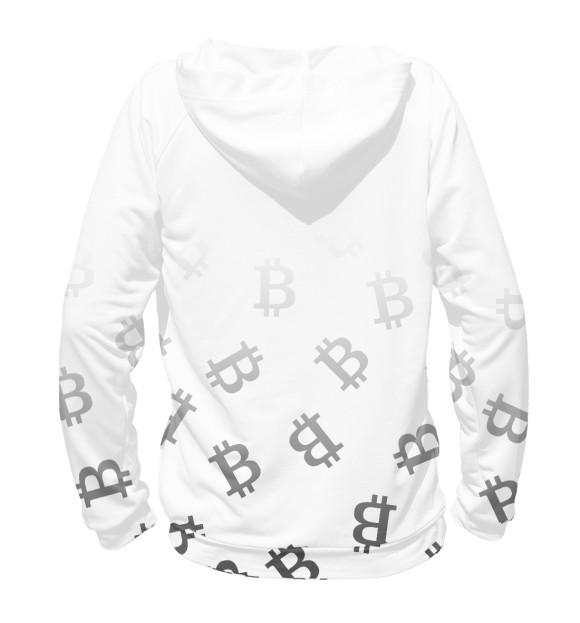 Мужское худи с изображением Bitcoin цвета Белый