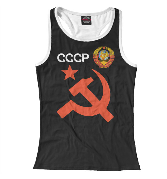 Женская майка-борцовка с изображением Советский союз цвета Белый