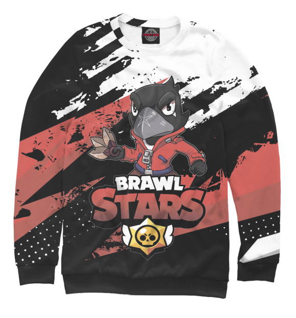 Свитшот для девочек с изображением Brawl Stars цвета Белый