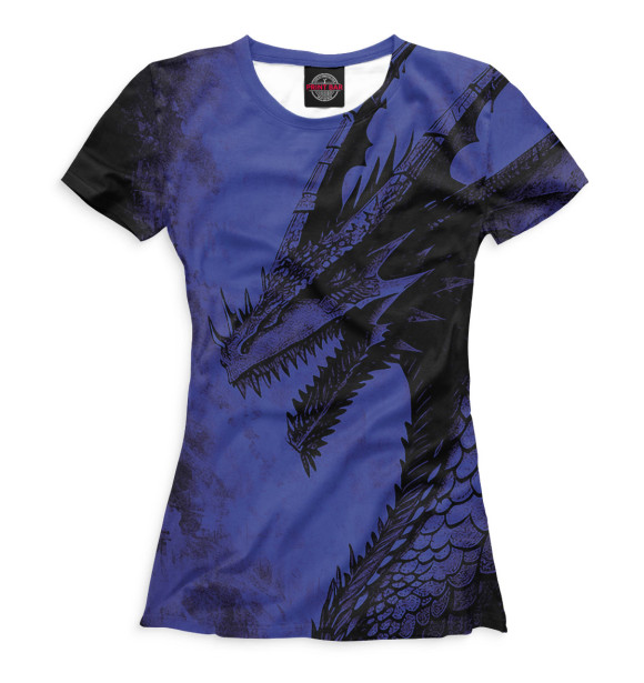 Женская футболка с изображением Blue Dragon цвета Белый