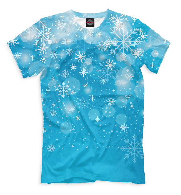 Мужская футболка с изображением Снежинки цвета Белый