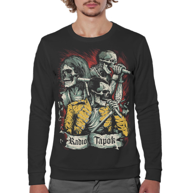 Мужской свитшот с изображением RADIO TAPOK цвета Белый