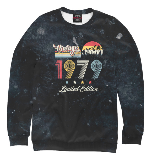 Мужской свитшот с изображением Vintage 1979 Retro Limited цвета Белый