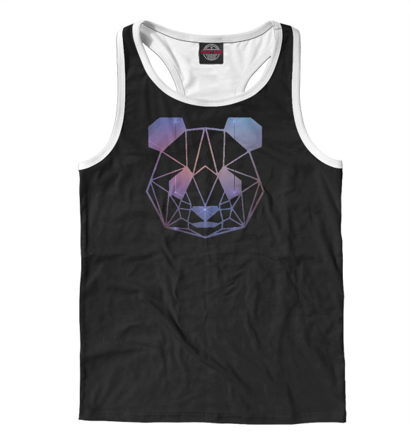 Мужская майка-борцовка с изображением CosmoPanda цвета Белый