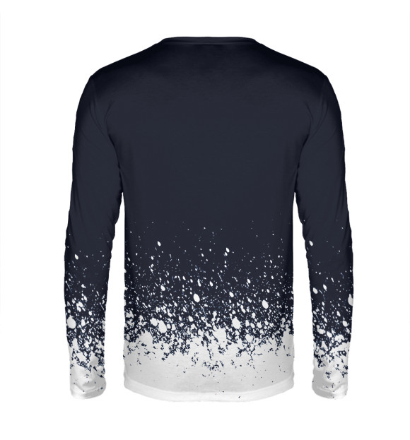 Мужской лонгслив с изображением Jogging cat цвета Белый